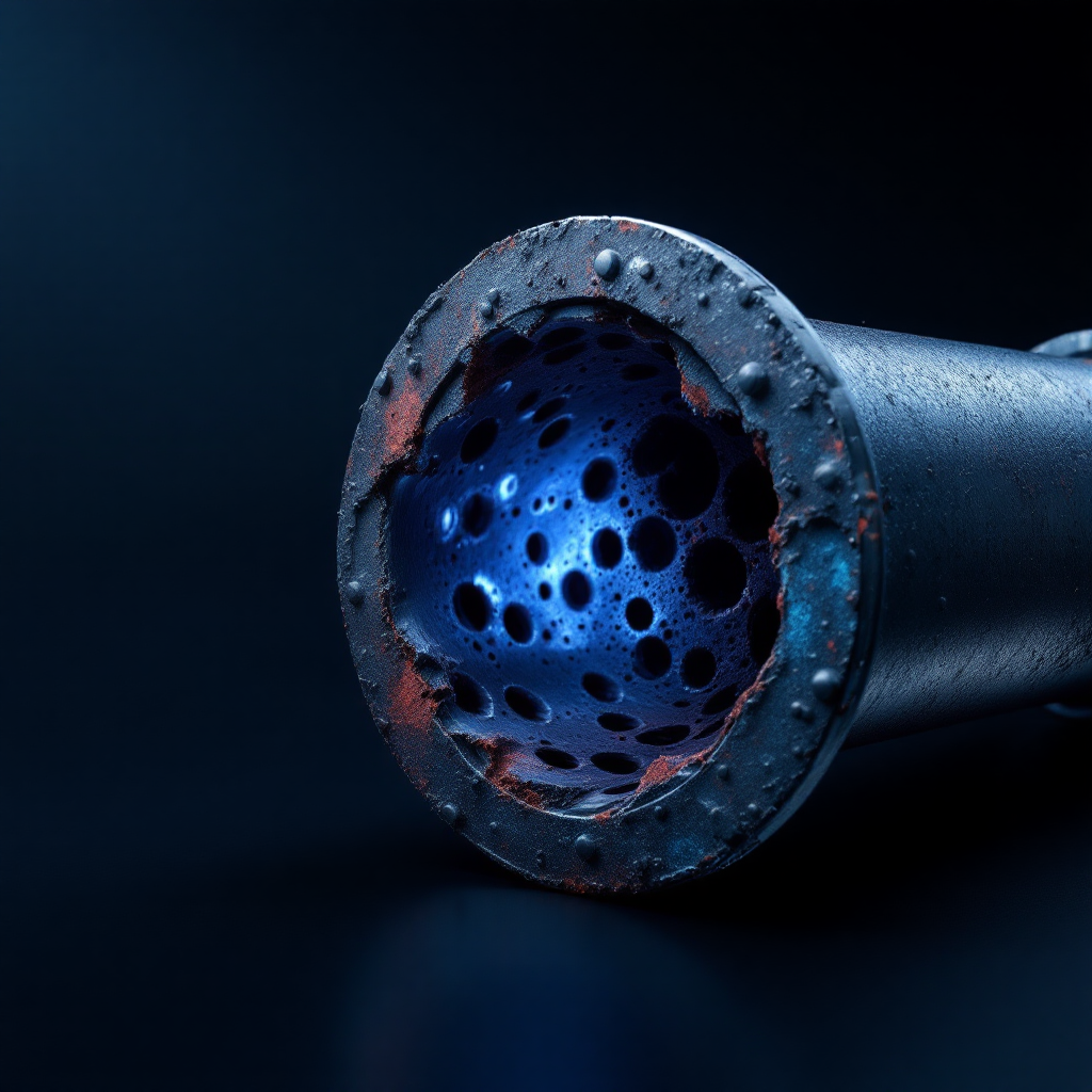 Tubulação com danos antes do revestimento CIPP